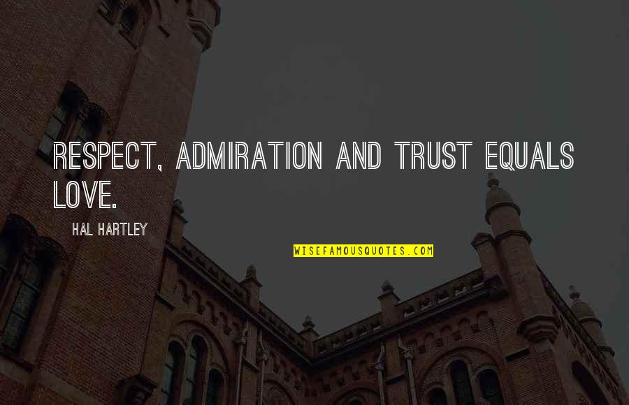 Fridblom Health Quotes By Hal Hartley: Respect, admiration and trust equals love. Fridblom Health Quotes By Hal Hartley: Respect, admiration and trust equals love.