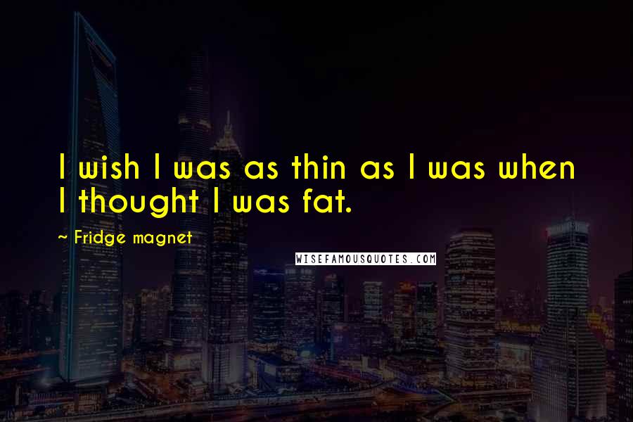 Fridge Magnet quotes: I wish I was as thin as I was when I thought I was fat.