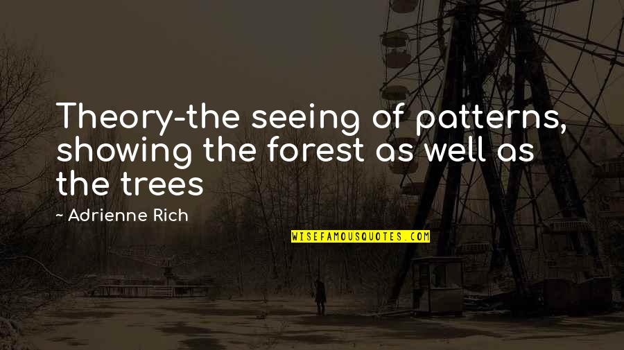 Fried Green Tomatoes Book Quotes By Adrienne Rich: Theory-the seeing of patterns, showing the forest as