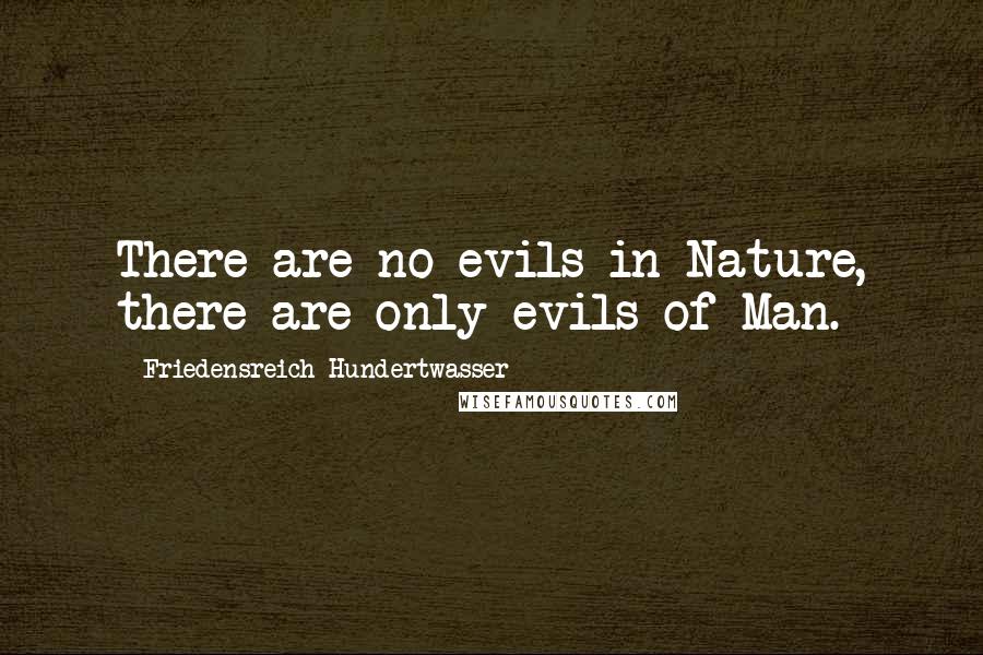 Friedensreich Hundertwasser quotes: There are no evils in Nature, there are only evils of Man.