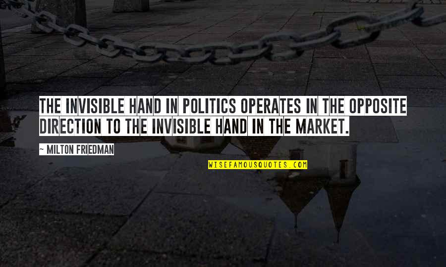 Friedman Milton Quotes By Milton Friedman: The invisible hand in politics operates in the