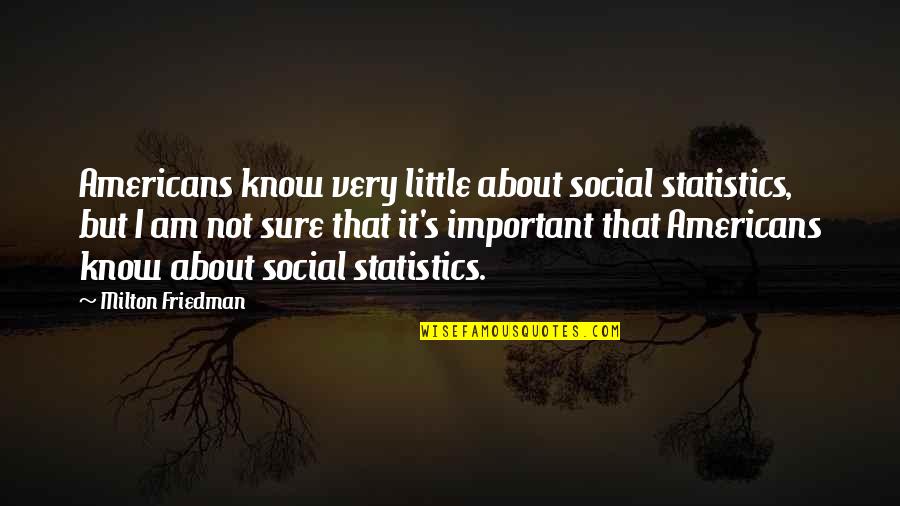 Friedman Milton Quotes By Milton Friedman: Americans know very little about social statistics, but