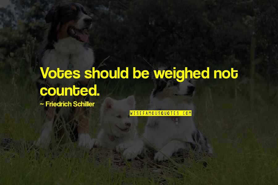 Friedrich Schiller Quotes By Friedrich Schiller: Votes should be weighed not counted.