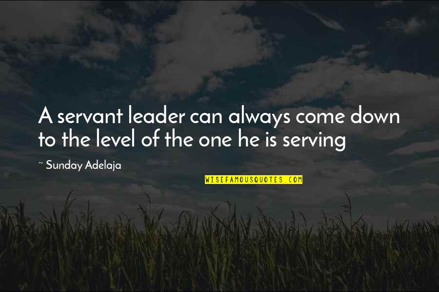 Frien Quotes By Sunday Adelaja: A servant leader can always come down to