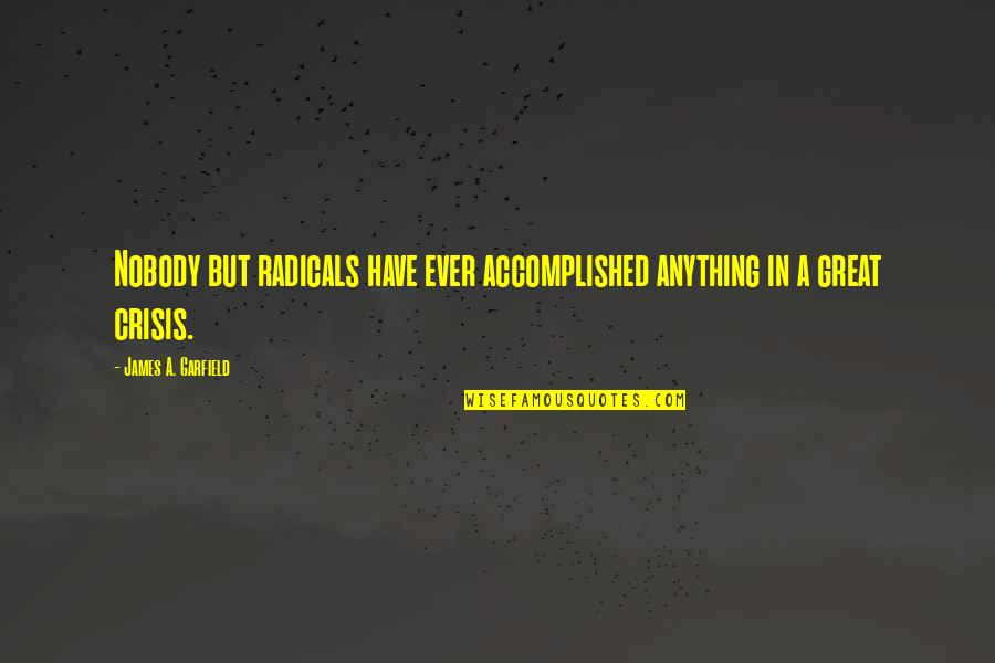 Friend About Your Feelings Quotes By James A. Garfield: Nobody but radicals have ever accomplished anything in Friend About Your Feelings Quotes By James A. Garfield: Nobody but radicals have ever accomplished anything in