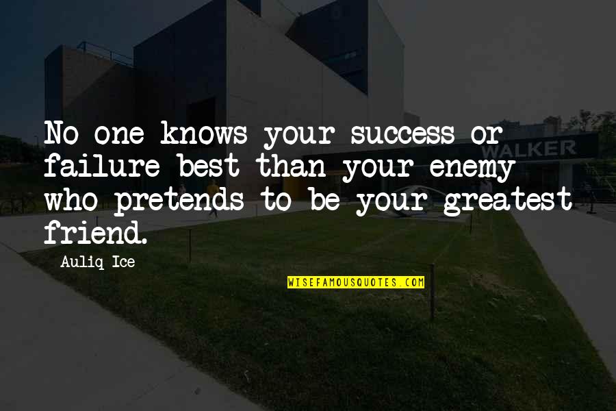 Friend And Enemy Quotes By Auliq Ice: No one knows your success or failure best