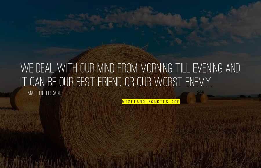 Friend And Enemy Quotes By Matthieu Ricard: We deal with our mind from morning till