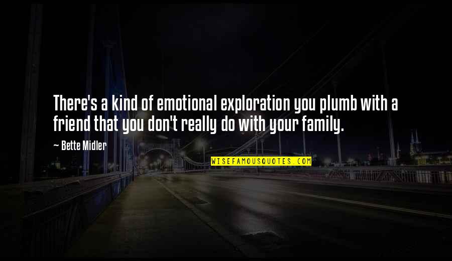 Friend And Family Quotes By Bette Midler: There's a kind of emotional exploration you plumb