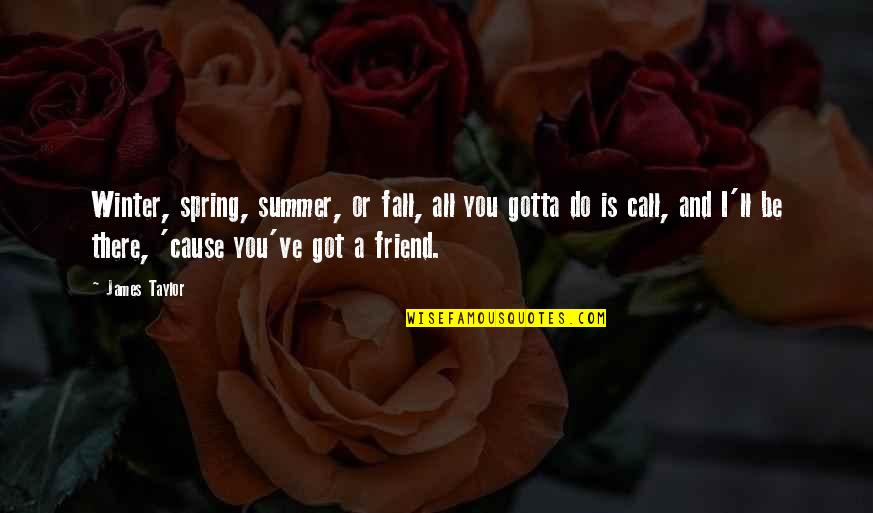 Friend And Summer Quotes By James Taylor: Winter, spring, summer, or fall, all you gotta