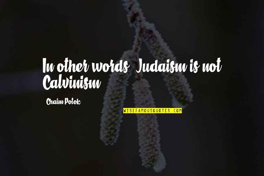 Friend And Wine Quotes By Chaim Potok: In other words, Judaism is not Calvinism.
