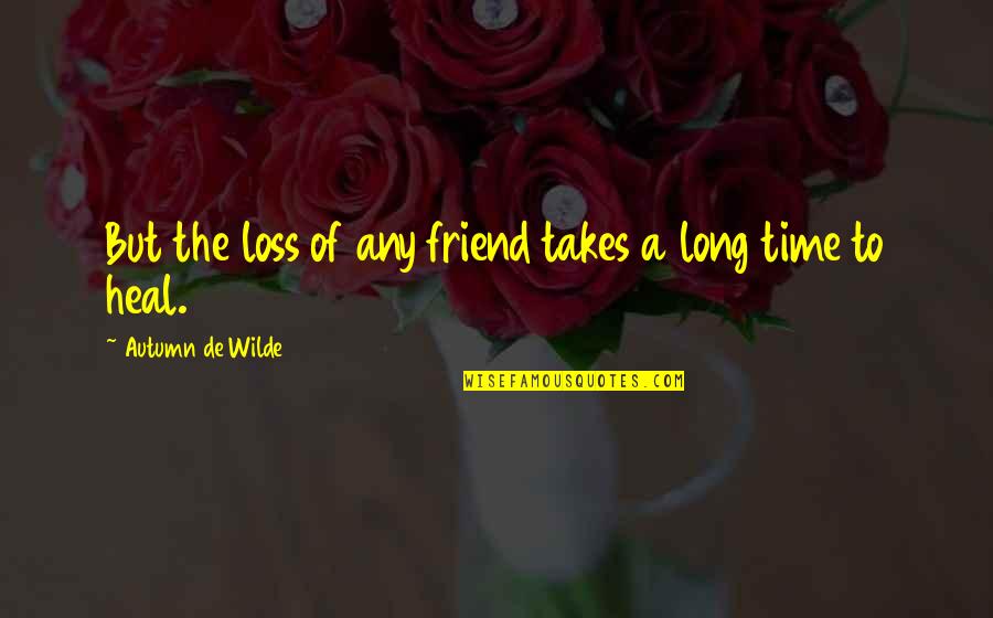 Friend For A Long Time Quotes By Autumn De Wilde: But the loss of any friend takes a