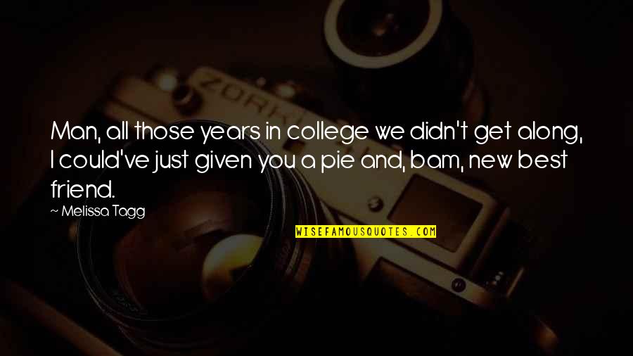 Friend In College Quotes By Melissa Tagg: Man, all those years in college we didn't Friend In College Quotes By Melissa Tagg: Man, all those years in college we didn't