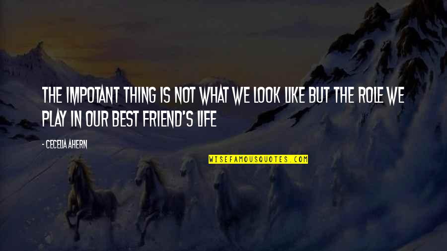 Friend Is Life Quotes By Cecelia Ahern: The impotant thing is not what we look