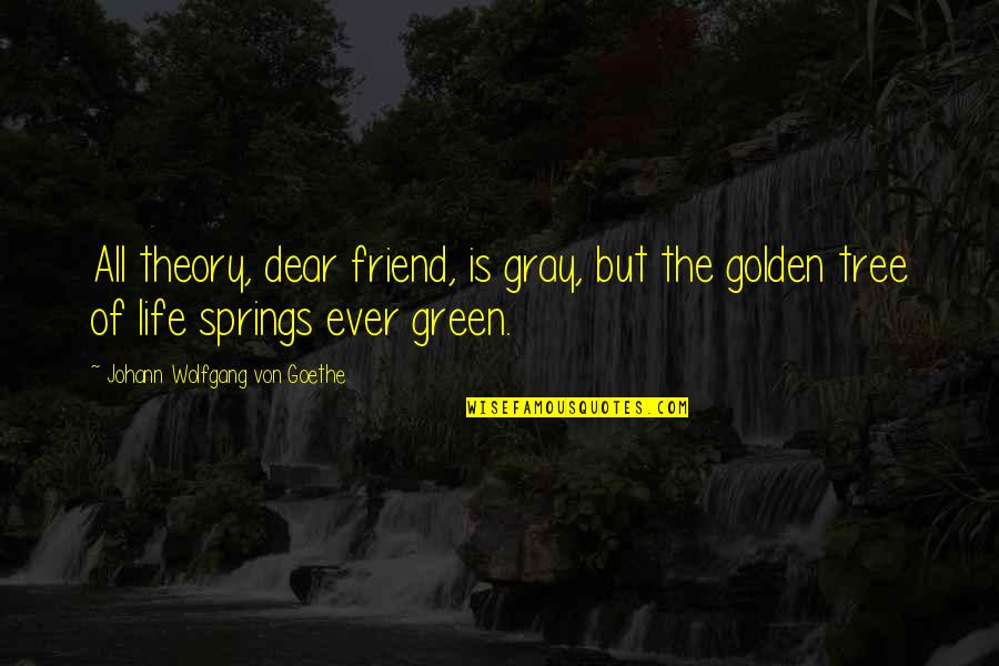 Friend Is Life Quotes By Johann Wolfgang Von Goethe: All theory, dear friend, is gray, but the