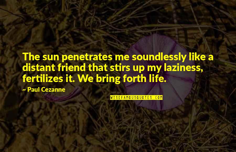 Friend Life Quotes By Paul Cezanne: The sun penetrates me soundlessly like a distant