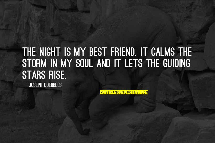 Friend Night Quotes By Joseph Goebbels: The night is my best friend. It calms