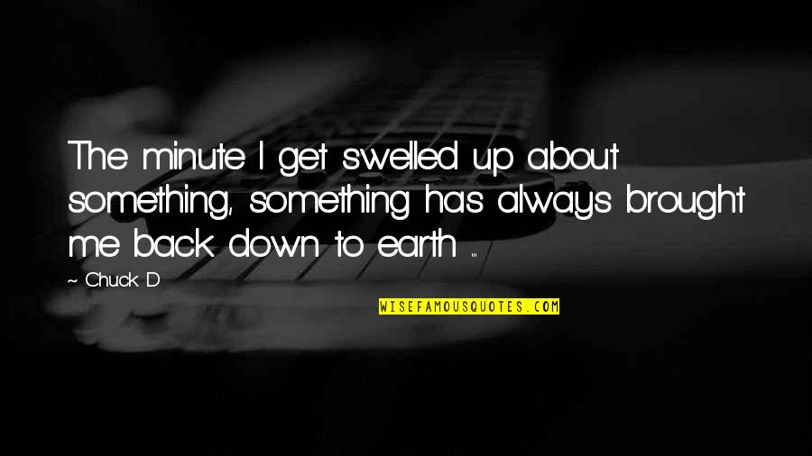 Friend Splitting Quotes By Chuck D: The minute I get swelled up about something,