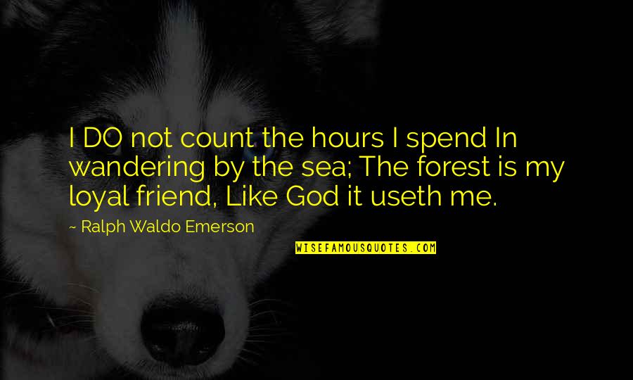 Friend With God Quotes By Ralph Waldo Emerson: I DO not count the hours I spend