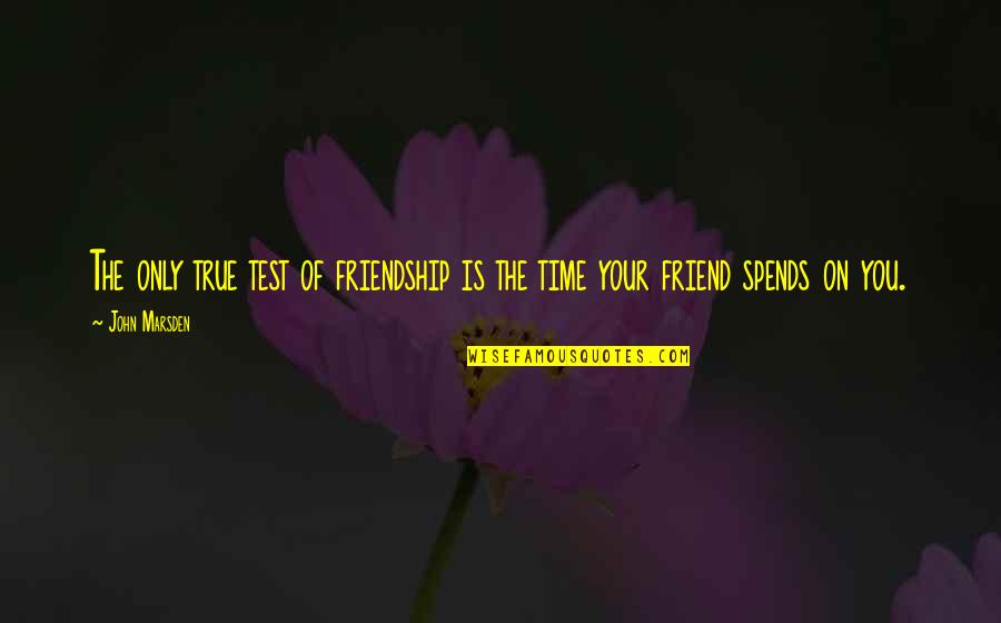 Friend You Love Quotes By John Marsden: The only true test of friendship is the