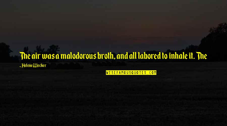 Friendlessness Quotes By Helene Wecker: The air was a malodorous broth, and all