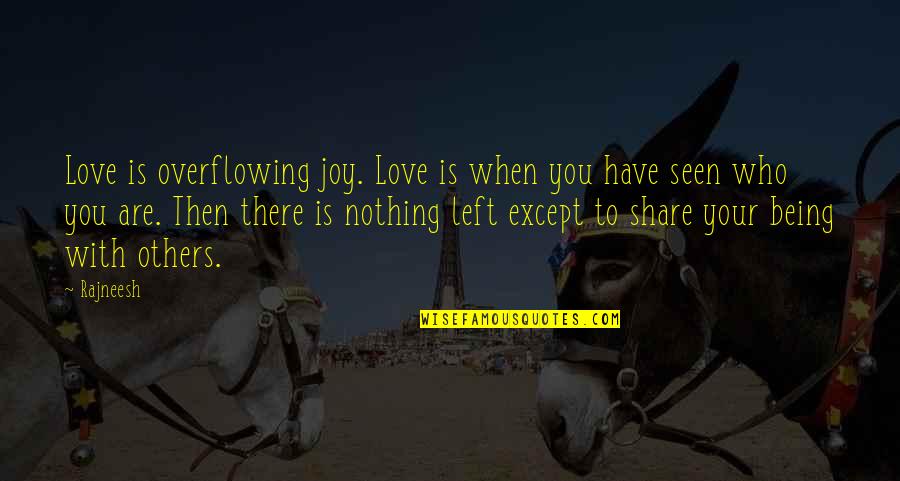 Friendly Images And Quotes By Rajneesh: Love is overflowing joy. Love is when you