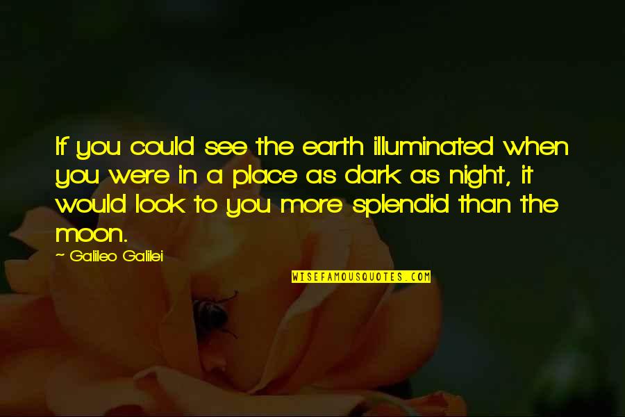 Friendly Support Quotes By Galileo Galilei: If you could see the earth illuminated when