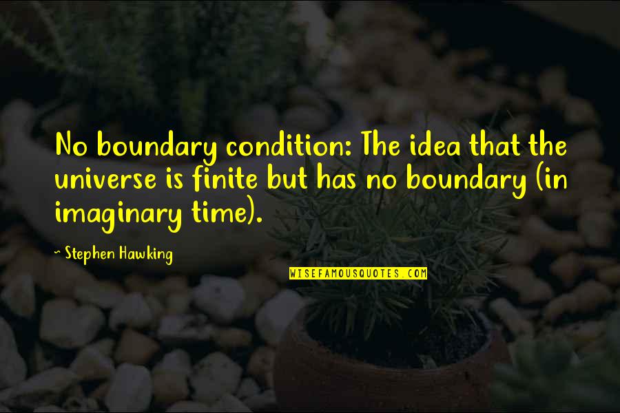 Friendly Teacher Quotes By Stephen Hawking: No boundary condition: The idea that the universe