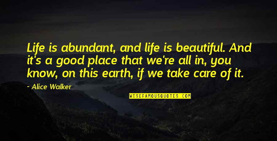 Friendlyand Quotes By Alice Walker: Life is abundant, and life is beautiful. And