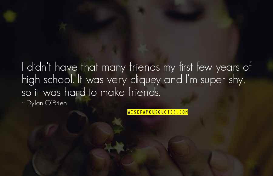 Friends And High School Quotes By Dylan O'Brien: I didn't have that many friends my first