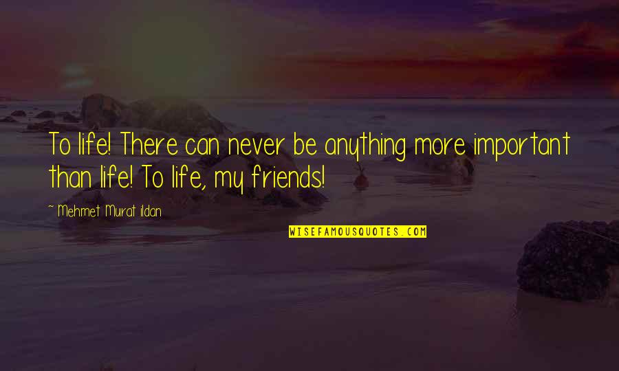 Friends Are Important In Life Quotes By Mehmet Murat Ildan: To life! There can never be anything more