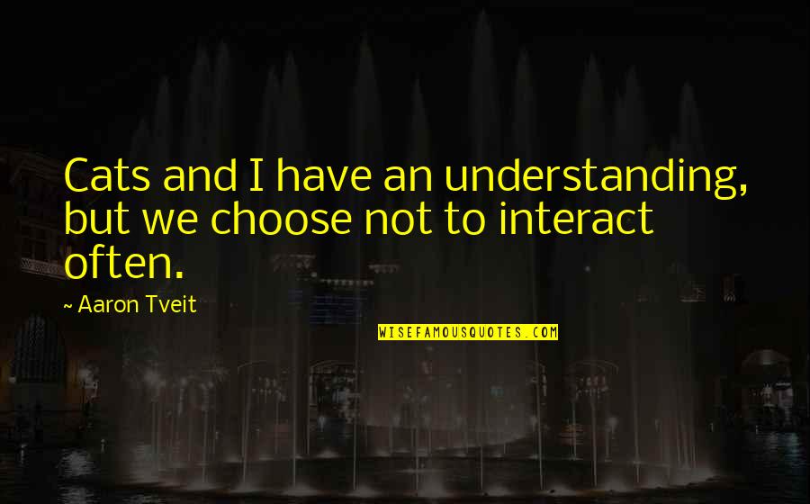 Friends Being Overrated Quotes By Aaron Tveit: Cats and I have an understanding, but we