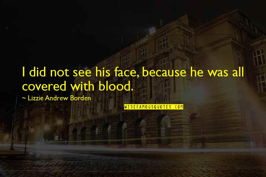 Friends Break Your Heart Quotes By Lizzie Andrew Borden: I did not see his face, because he