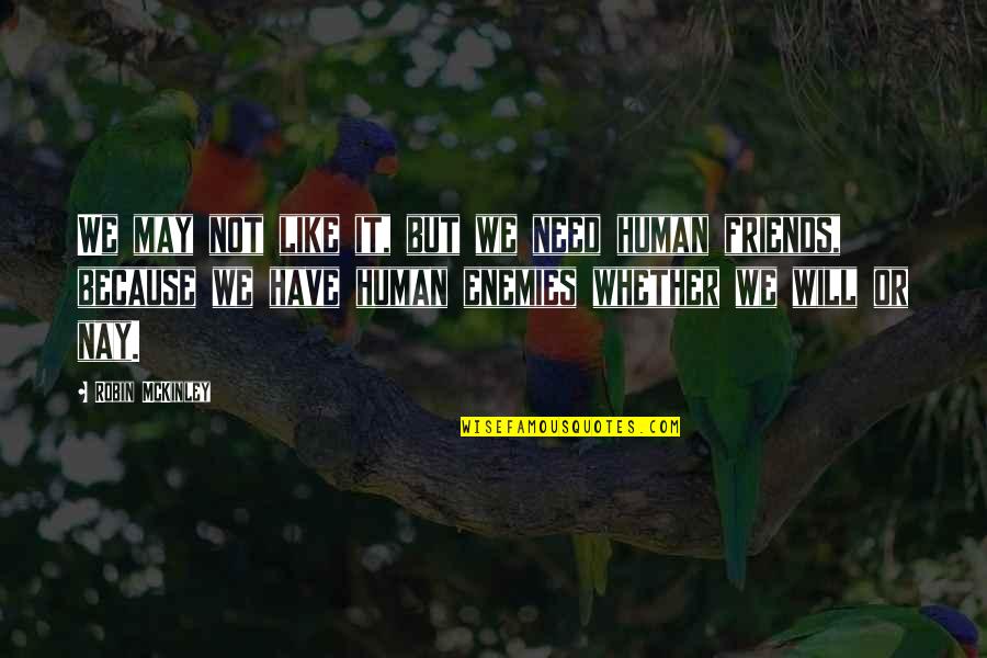 Friends But Not Friends Quotes By Robin McKinley: We may not like it, but we need Friends But Not Friends Quotes By Robin McKinley: We may not like it, but we need