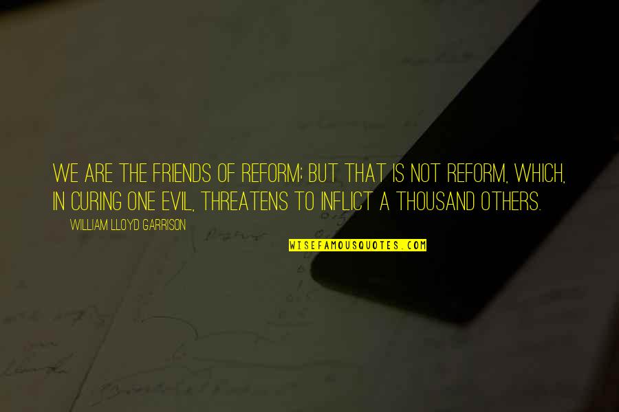 Friends But Not Friends Quotes By William Lloyd Garrison: We are the friends of reform; but that