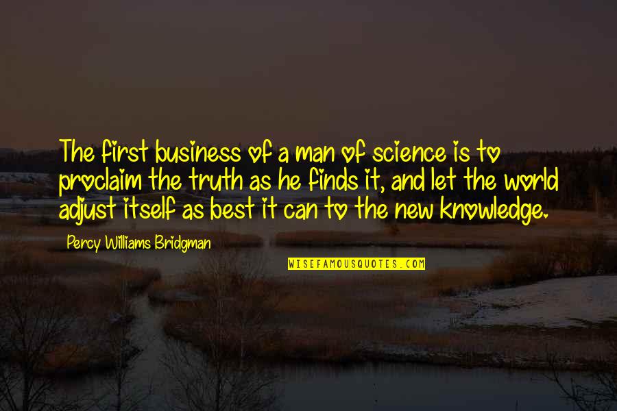 Friends Can Be Lovers But Lovers Can't Be Friends Quotes By Percy Williams Bridgman: The first business of a man of science