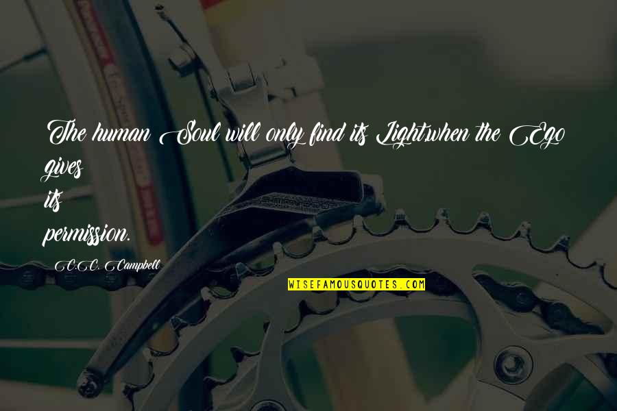 Friends Cards Quotes By C.C. Campbell: The human Soul will only find its Light,when