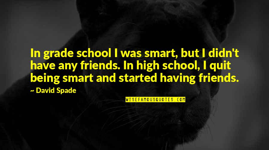 Friends David Quotes By David Spade: In grade school I was smart, but I