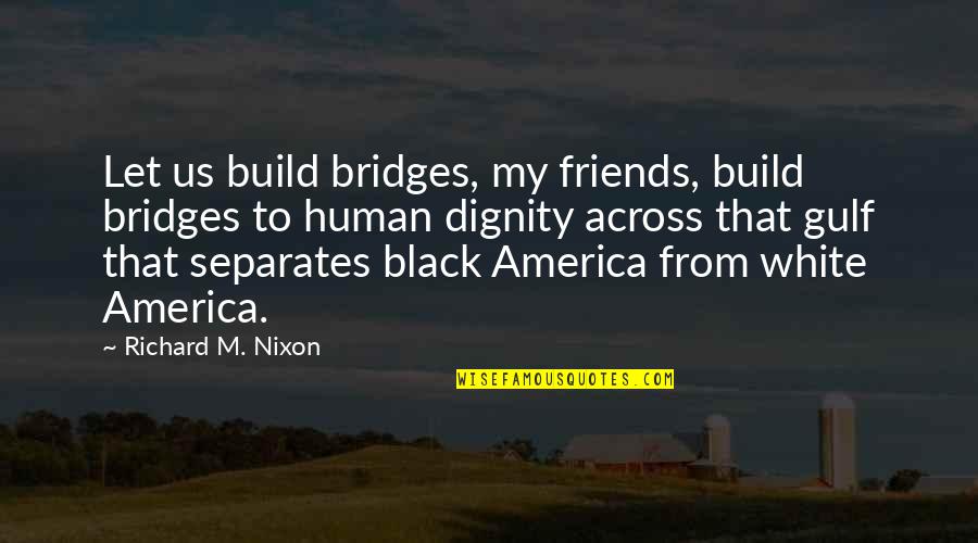 Friends Dignity Quotes By Richard M. Nixon: Let us build bridges, my friends, build bridges