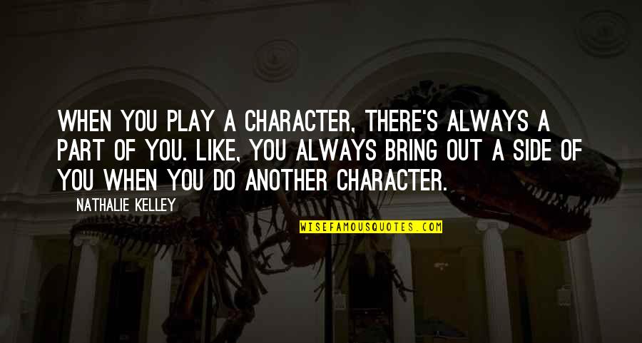 Friends Dying And Becoming Angels Quotes By Nathalie Kelley: When you play a character, there's always a