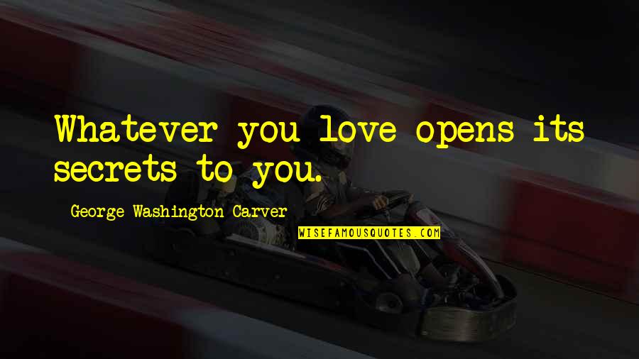 Friends Feeling Like Family Quotes By George Washington Carver: Whatever you love opens its secrets to you.