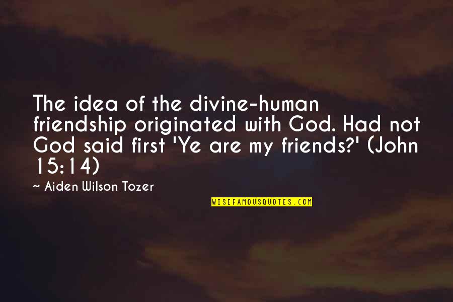 Friends First Quotes By Aiden Wilson Tozer: The idea of the divine-human friendship originated with