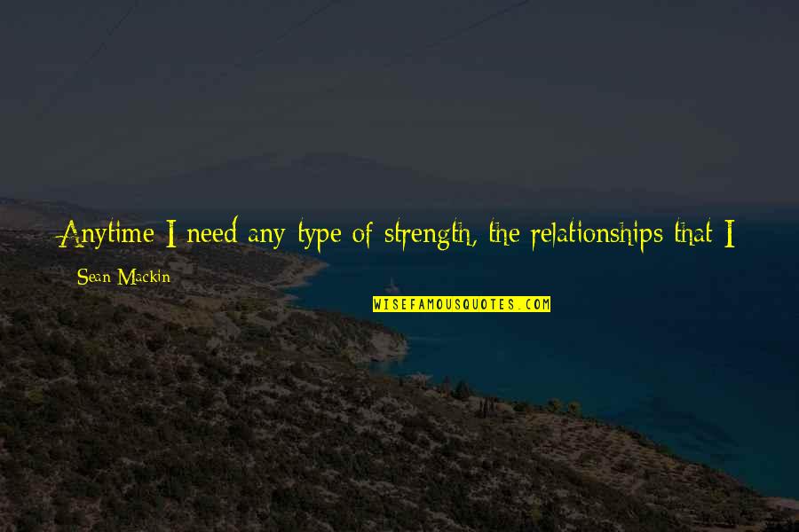 Friends For Life Quotes By Sean Mackin: Anytime I need any type of strength, the