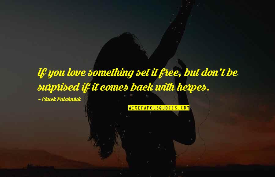 Friends From Way Back Quotes By Chuck Palahniuk: If you love something set it free, but