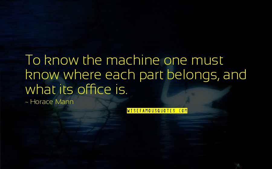 Friends Fun Masti Quotes By Horace Mann: To know the machine one must know where
