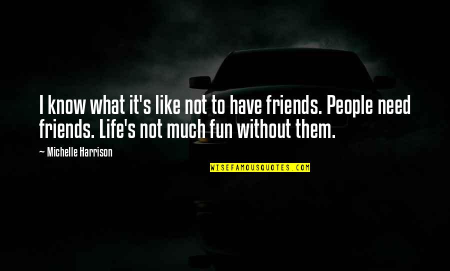 Friends Have Fun Quotes By Michelle Harrison: I know what it's like not to have