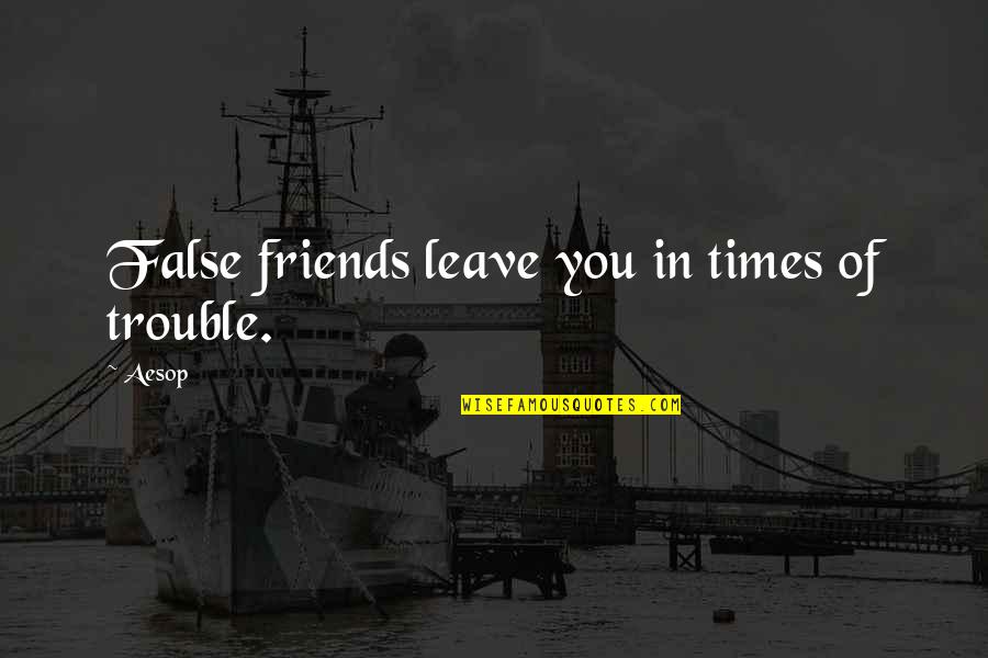 Friends Leave You Quotes By Aesop: False friends leave you in times of trouble.