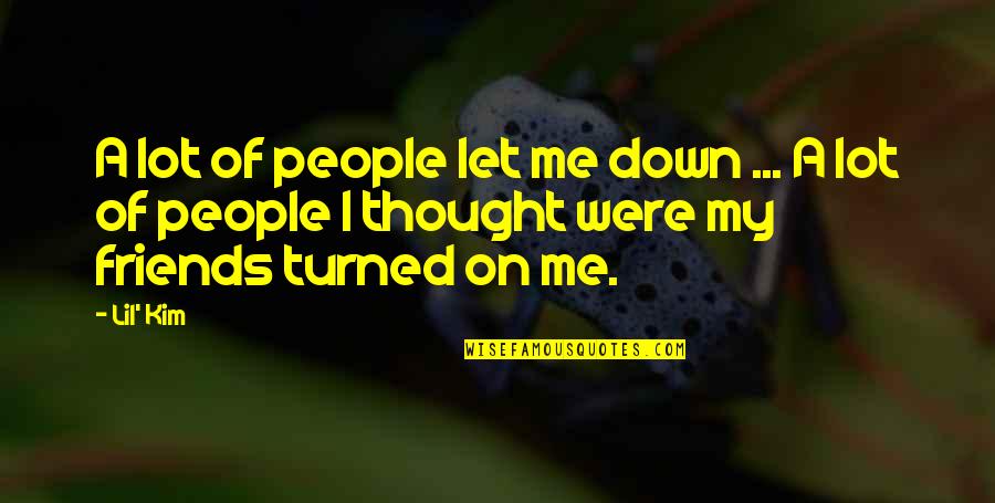Friends Let You Down Quotes By Lil' Kim: A lot of people let me down ...