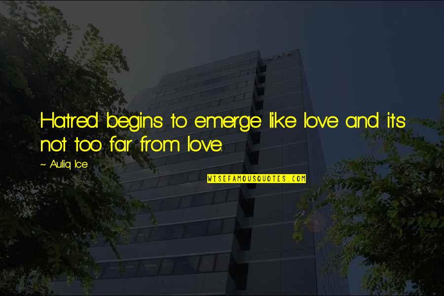 Friends Lovers Quotes By Auliq Ice: Hatred begins to emerge like love and it's