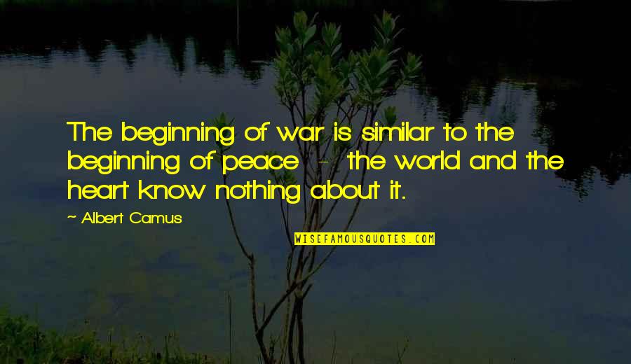 Friends Meg Quotes By Albert Camus: The beginning of war is similar to the