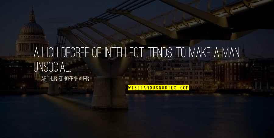 Friends Moving Abroad Quotes By Arthur Schopenhauer: A high degree of intellect tends to make